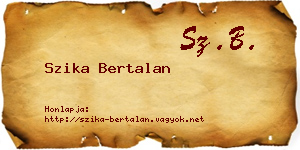 Szika Bertalan névjegykártya